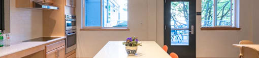 Dining area at Arbora Court, Seattle, Washington