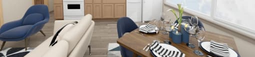 Living and dining at Cedar Crossing, Seattle