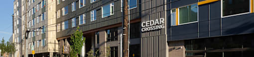 Building outside at Cedar Crossing, Seattle, WA, 98115