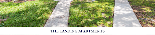 A row of small, single-story houses are called the Landing Apartments.