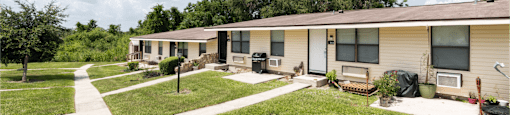 A row of small houses are called the landing apartments.