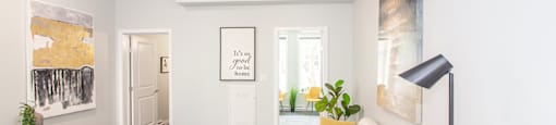 A Living room in a one-bedroom unit for rent