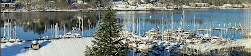 Harbor view in the snowat Harbor Heights 55+ Community, Olympia