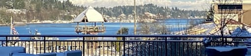 view of snowy Olympic Mountains at Harbor Heights 55+ Community, Olympia, WA
