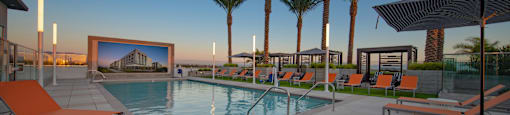 movie theater and pool roof top