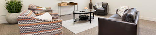 Glades on 55 on-site social room featuring lounge seating in Langley, BC