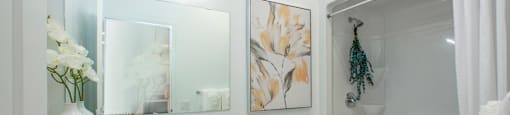 Second bathroom in a two bedroom two bathroom suite at Bayfield Tower Apartments in Barrie, ON