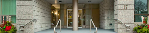 Brookbanks Apartments in Toronto, ON steps to entrance of building