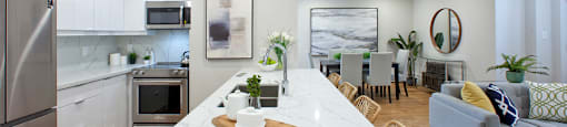 South Algiers featuring a modern and open concept kitchen in Toronto, ON