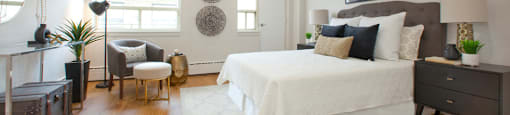 South Algiers featuring a spacious master bedroom with large window and balcony in Toronto, ON