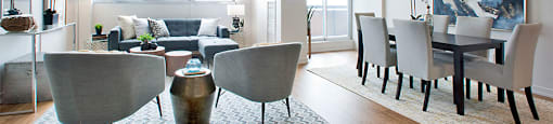 Royal Rose in Etobicoke, ON open concept living and dining room