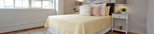South Algiers featuring a spacious modern bedroom with large windows in Toronto, ON