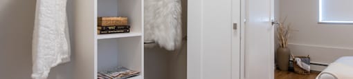 Glades on 55 walk-in closet featuring built in organizers in Langley, BC