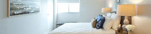 Royal Rose in Etobicoke, ON well lit bedroom with window coverings