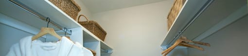 La Salle Towers walk-in closet in primary bedroom in Burlington, ON