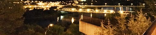View of the city lights at 99 Jasper in Edmonton, AB
