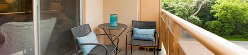 Acton Apartments balcony with view of surrounding area in Acton, ON