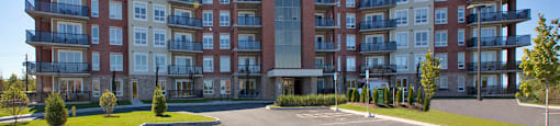 Amesbury Gate exterior with view of the parking lot in Bedford, NS