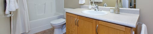 Baker Arms & Wexford Apartments bathroom with full size bathtub in Dartmouth, NS