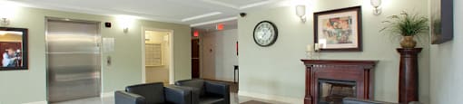 Baker Arms & Wexford Apartments lobby with couch seating in Dartmouth, NS