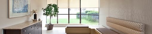 Bay Terrace lobby with seating area in Belleville, ON