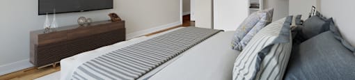 Bayview Gardens Apartments bedroom featuring double door closet in White Rock, BC