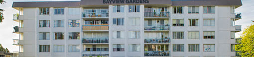Bayview Gardens Apartments building exterior featuring entrance in White Rock, BC