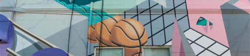 Mural on exterior wall of building