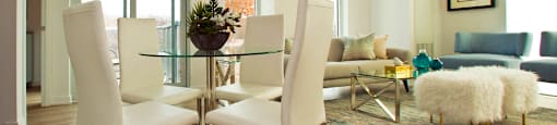 BeachHill Apartments spacious dining room and living room featuring floor to ceiling windows in Toronto, ON