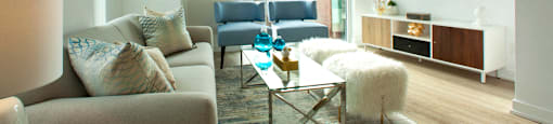 BeachHill Apartments living room with large window in Toronto, ON