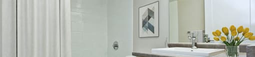 Brighton Court in Windsor, ON bathroom with full sized bathtub