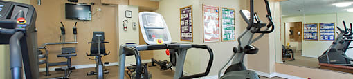Brighton Court in Windsor, ON gym with fitness equipment