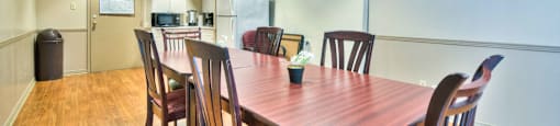 Britannia by the Bay in Ottawa, ON social room with kitchenette and dining area