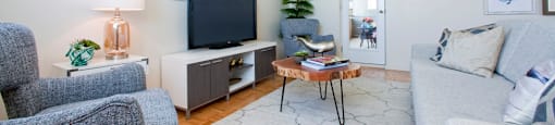 Cambridge Place Apartments living room featuring modern finishes in Scarborough, ON