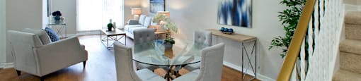 Carriage Hill in Oshawa, ON brightly lit living and dining room