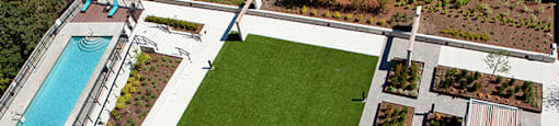 Cityview Apartments Aerial of grass overlooking the pool in Brampton, ON
