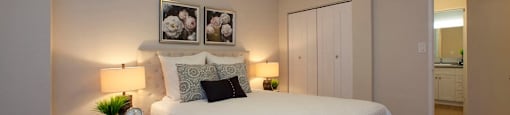 Dorchester Apartments large master bedroom with hard surface flooring in Niagara Falls, ON