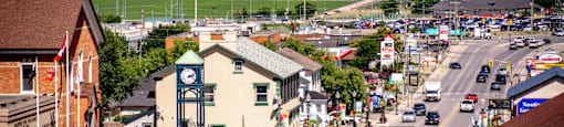 a view of a city from the top of a building