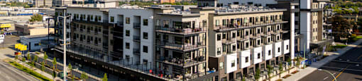 Luxury apartments exterior building The Ambrosi BC Kelowna.