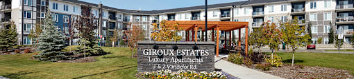 Giroux Estates in St. Albert, AB exterior monument sign