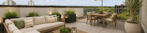 Harbourview Apartments penthouse private terrace in Oakville, ON