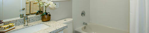 Harbourview Apartments bathroom featuring modern finishes in Oakville, ON