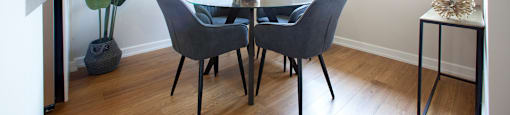 High Street Apartments dinning area featuring hard surface flooring in Fort Erie, ON