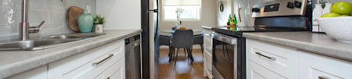 High Street Apartments Kitchen featuring stainless steal appliances in Fort Erie, Ontario