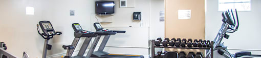 Horizon Towers in Burnaby, BC gym with cardio machines and weights
