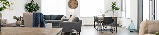Inlet Glen Apartments Social Room featuring lounge seating in Port Moody, BC