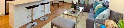 Laura Secord Apartments open concept kitchen with