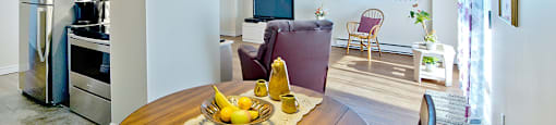 Les Jardins Hauterive in Sherbrooke, QC open concept dining room and kitchen