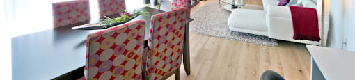 Lumineau in Sherbrooke, QC hard surfacing flooring throughout dining and living room