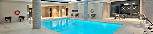 Lumineau in Sherbrooke, QC indoor swimming pool with lounge seating